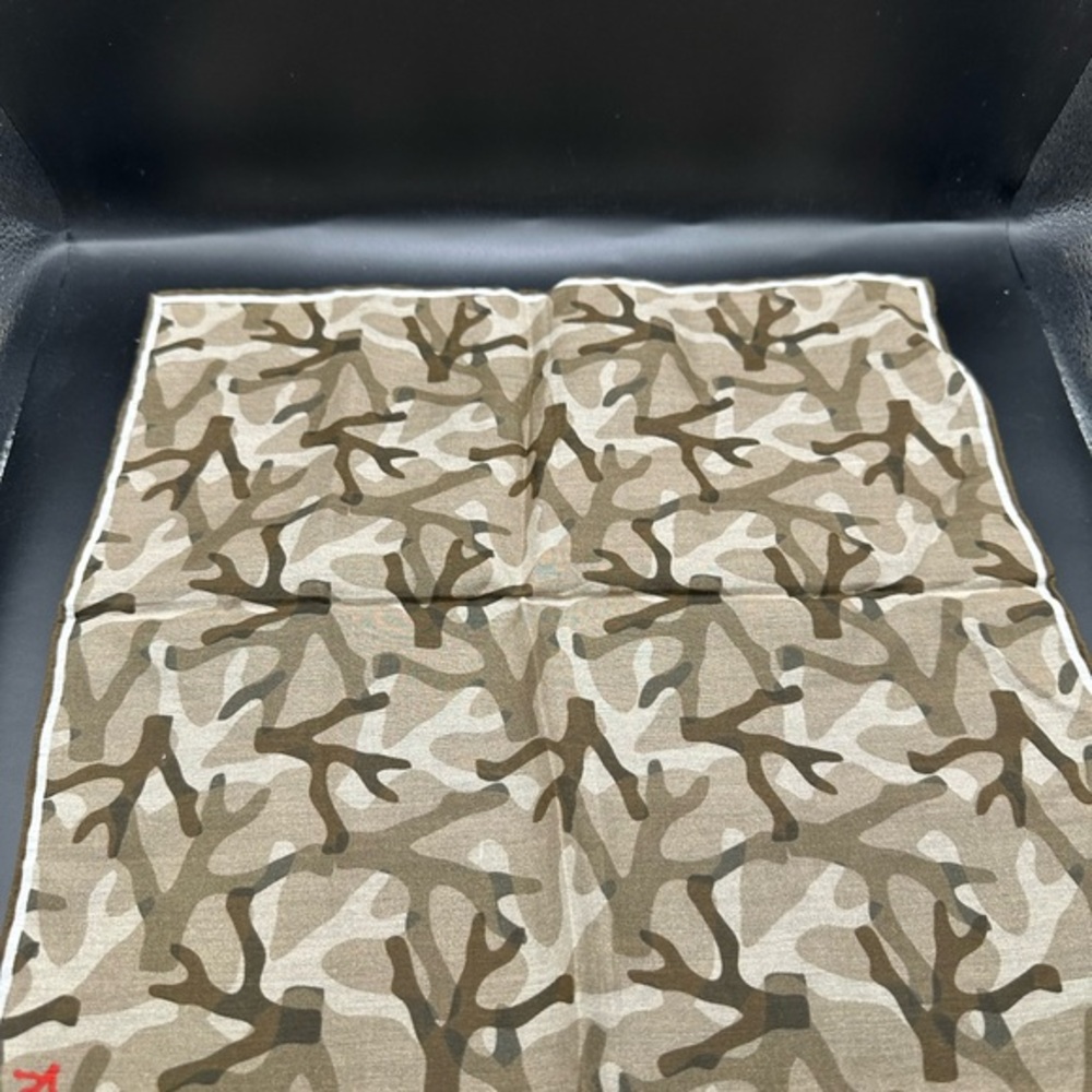 ISAIA Brown and Tan Coral Linen Pocket Square